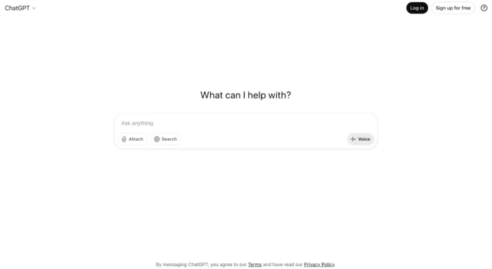 The ChatGPT interface.