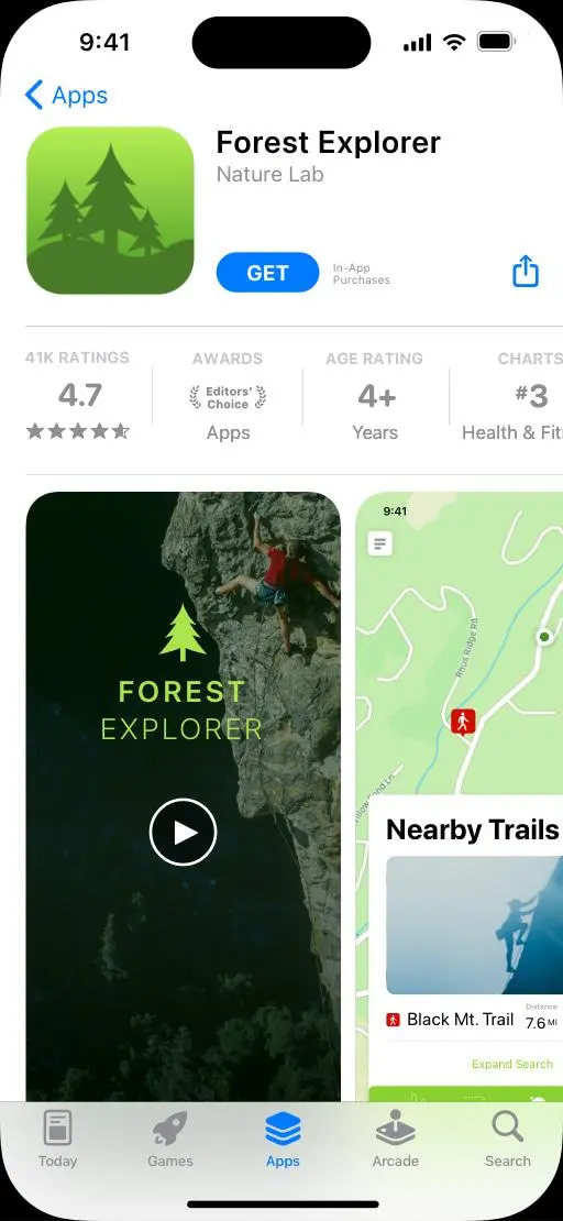 An app page.
