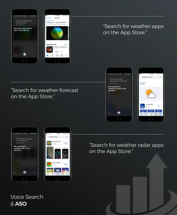 Examples of sound searching on the App Store.