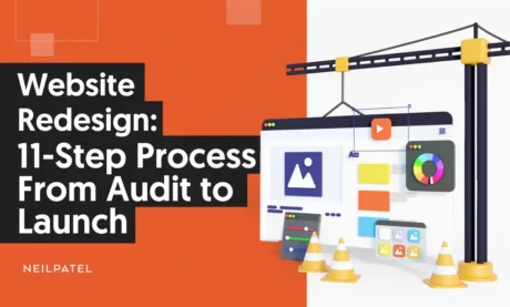 A graphic that says: Website Redesign: 11-Step Process From Audit to Launch