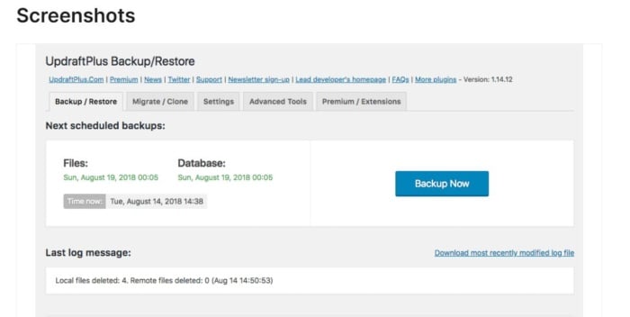 UpdraftPlus Backup/Restore