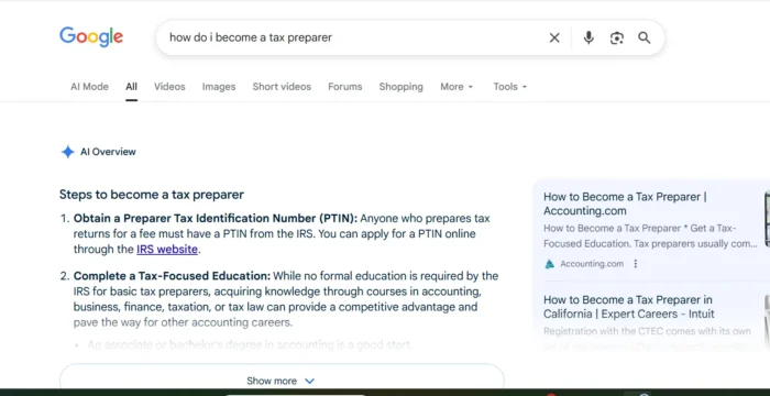 An example of an AI Overview.