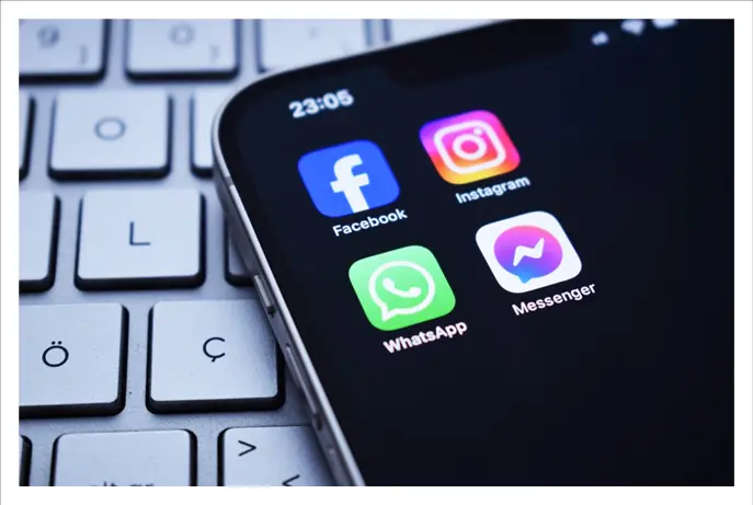 A smartphone with facebook on it.