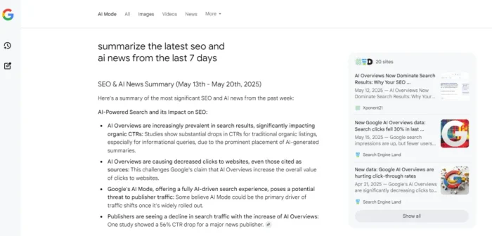 Google's AI mode.