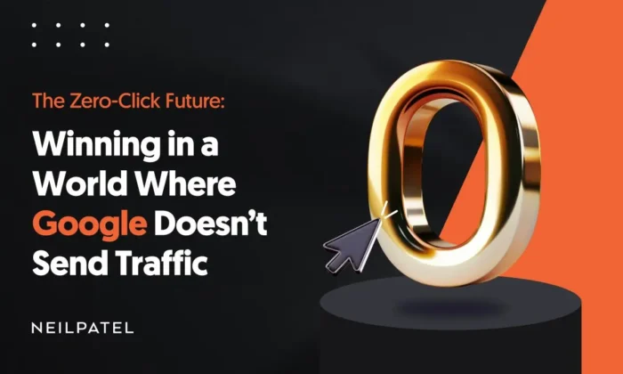 A graphic that says "Zero-Click-Future: Winning in a World Where Google Doesn't Send Traffic.