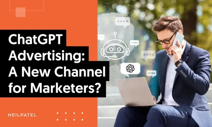 A graphic that says "ChatGPT Advertising: A New Channel for Marketers?"
