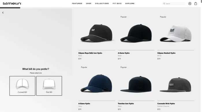 A Melin fit quiz for hats.