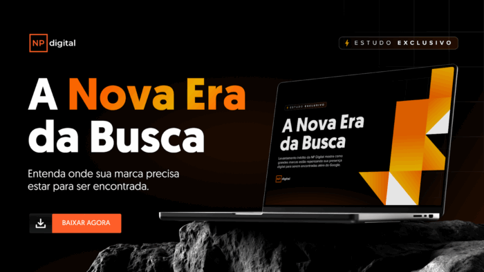 a nova era da busca de fundo escrito e um notbook flutuando