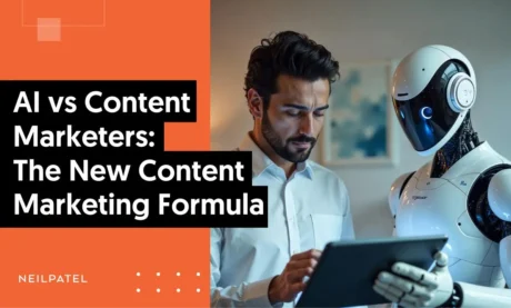 A graphic that says "AI vs Contnet Marketers: The New Content Marketing Formula"