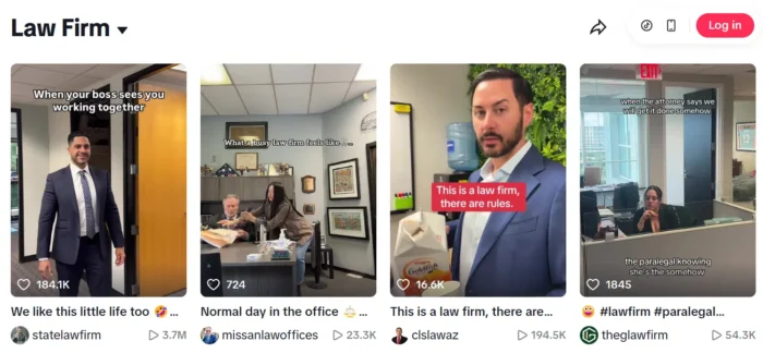 Law firm content on TikTok.