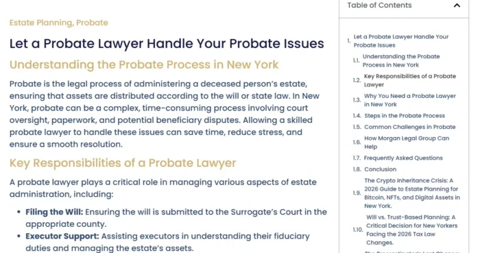 A legal guide on a law firm website.