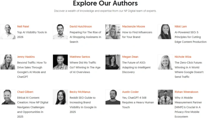 An author page at Neil Patel.com