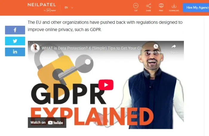 A video embedded on the Neil Patel Blog.