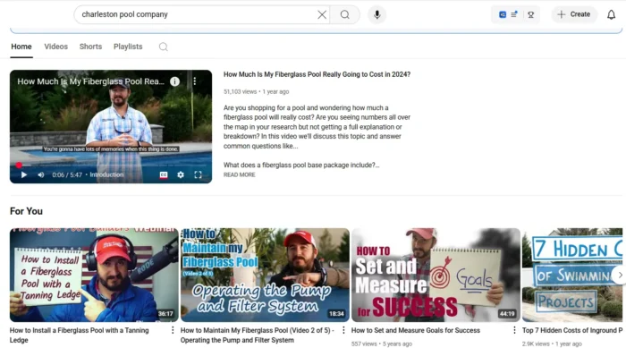 The River Pools YouTube channel.