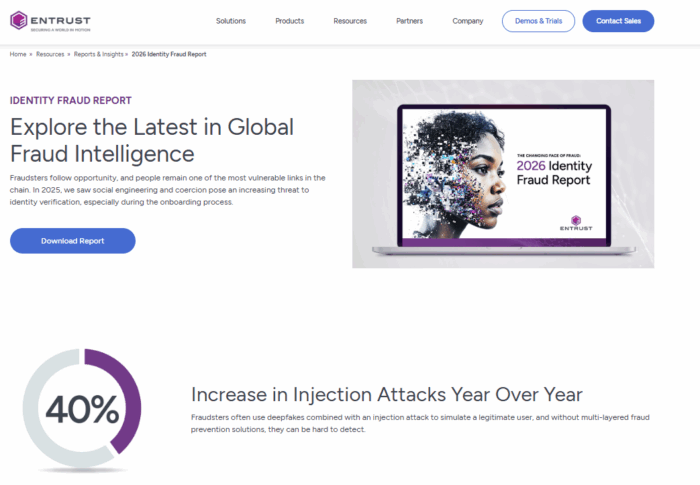 An Identity Fraud report from Entrust.