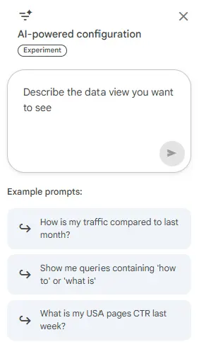 Configuration basée sur l'IA dans Google Analytics.