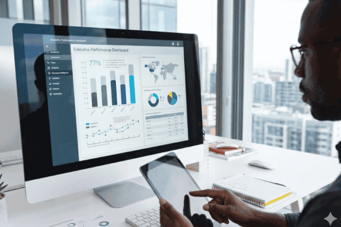 um homem monitorando a estratégia dos resultados digitais