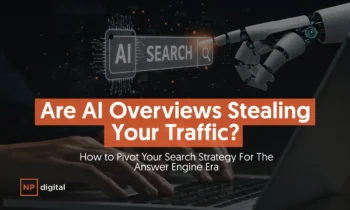 A graphic saying "Are AI Overviews Stealing Your Traffic?"