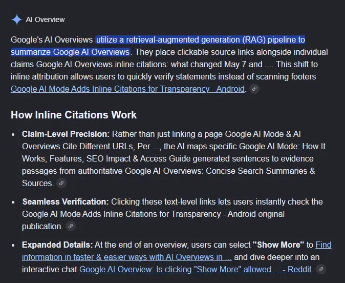 An example AI Overview.