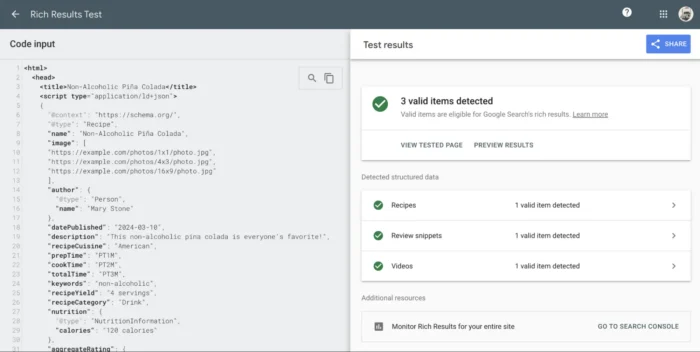 What structured data looks like.