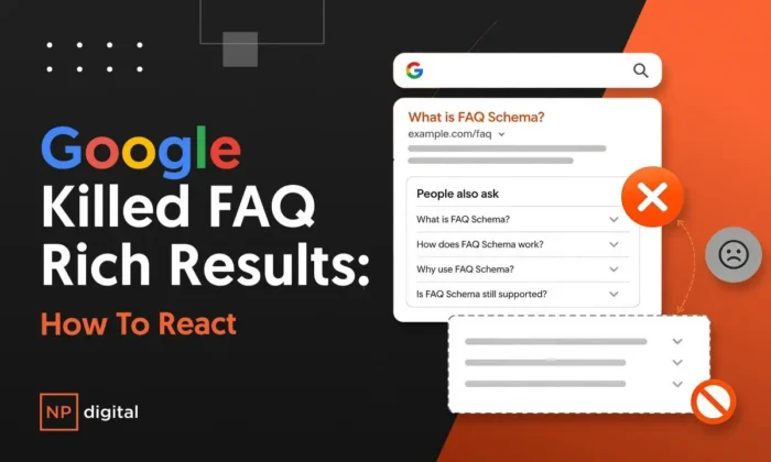 A graphic saying: Google Officially Ends FAQ Rich Results: Should You Remove FAQ Schema?