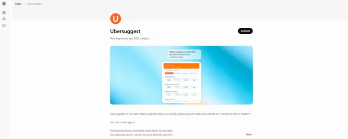 ChatGPT being linked to Ubersuggest.