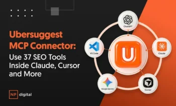 A graphic that says Ubersuggest MCP Connector: Use 37 SEO Tools Inside Claude, Cursor and More
