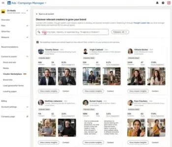 LinkedIn Creator Marketplace showing tools for brands to detect and partner alongside expert creators.&nbsp;