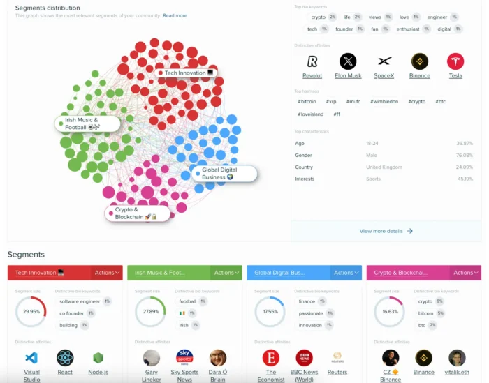 Example segment distribution in Semrush.