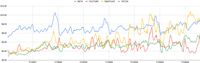 Meta CPM rates spiking during Cyber Monday week