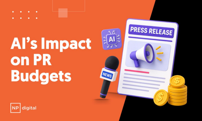A graphic with the text AI's Impact on PR Budgets.